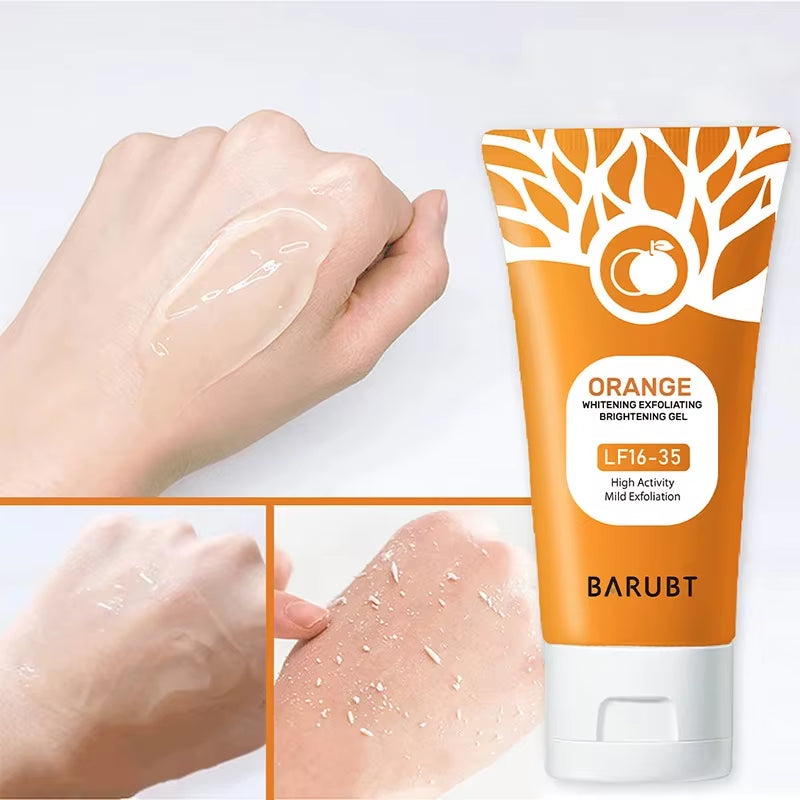 50G Orange Exfoliating Gel for Facial Body Gentle Orange Facial Scrub Body Cleansing Gel Dead Skin Remover Scrub Skin Cleaning