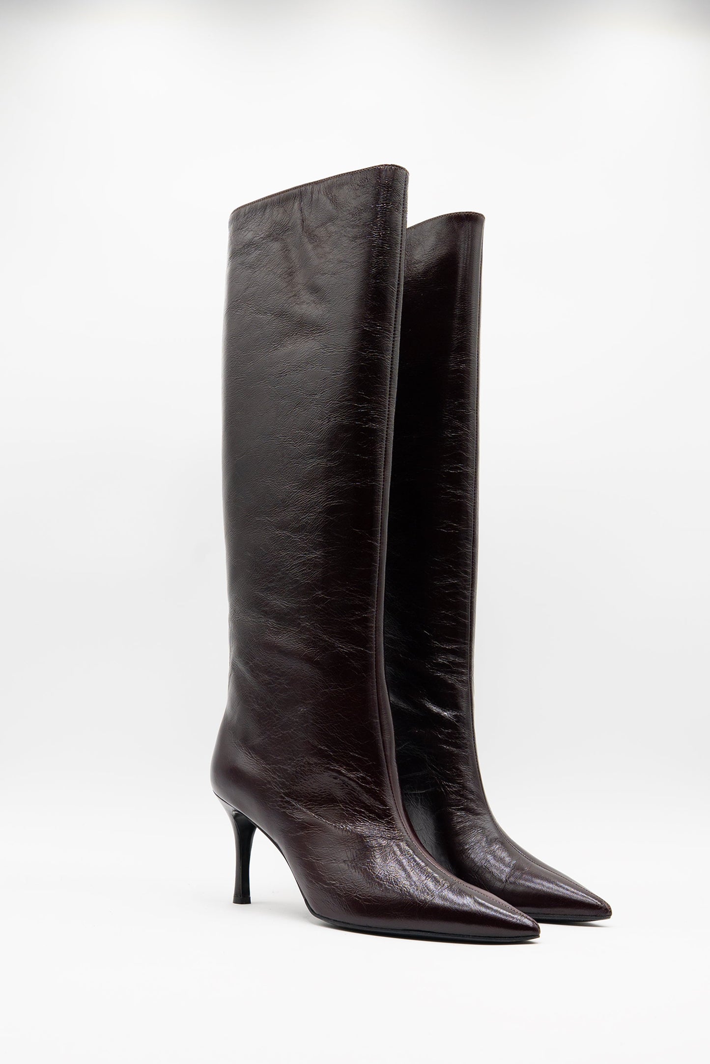 Diva Bottes en cuir bordeaux