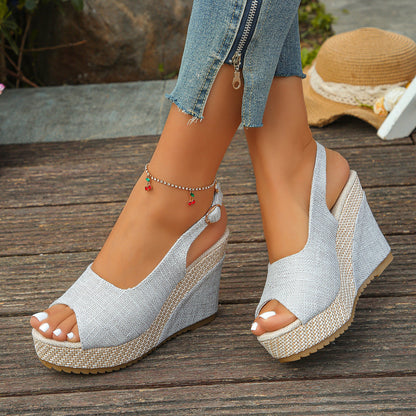 Sandales slingback en lin Isabelle