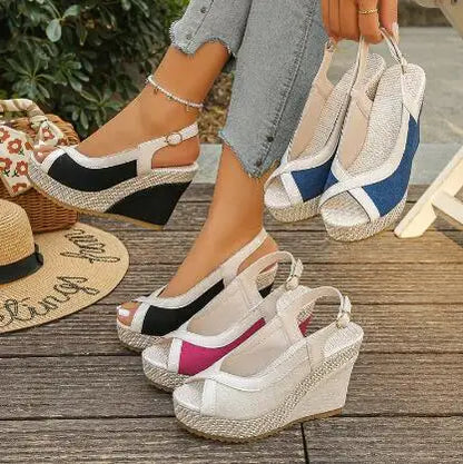 Sandales Marina à talons compensés