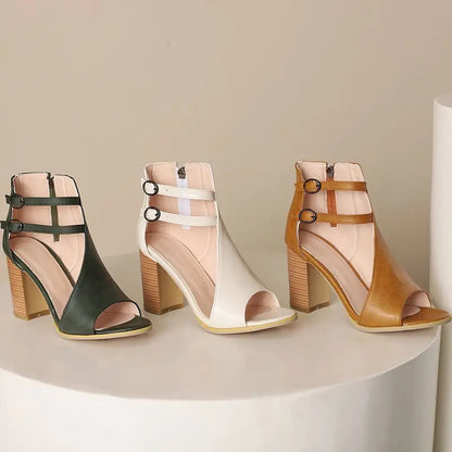 Ava Escarpins à bout ouvert et talons blocs