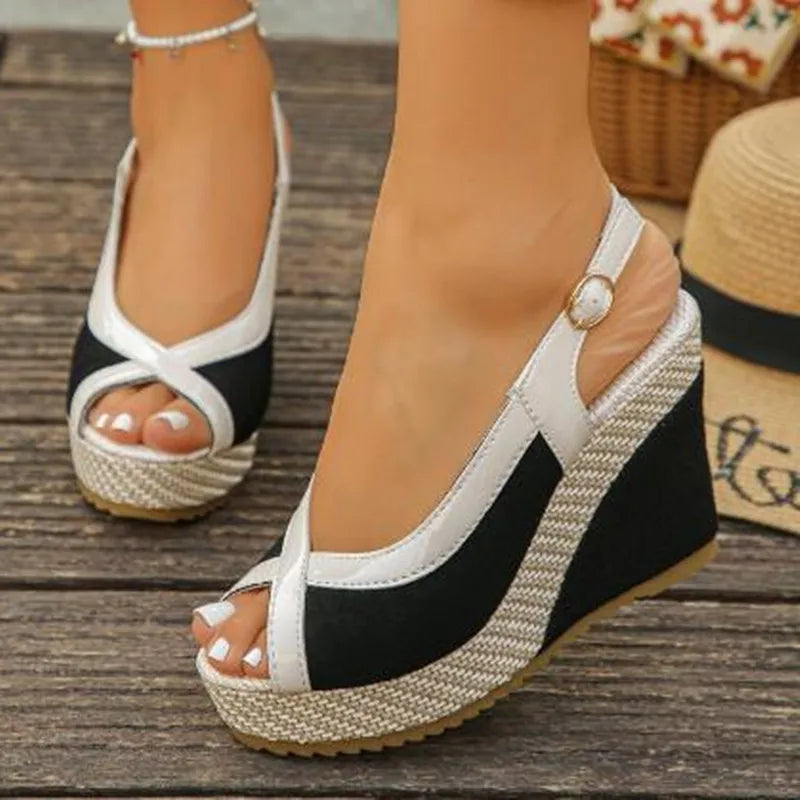 Sandales Marina à talons compensés