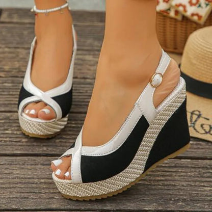 Sandales Marina à talons compensés
